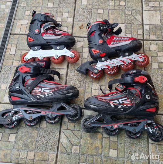 Раздвижные роликовые коньки с защитой и шлемом