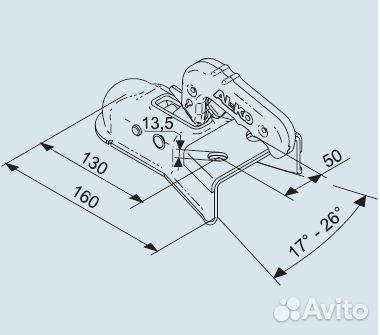 Замковое устройство прицепа # 17-26 750/75 кг ак