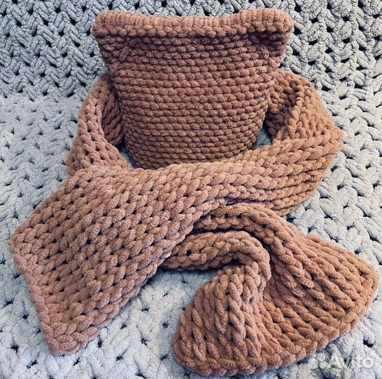 Комплект : шапка + шарф «Шалуны»