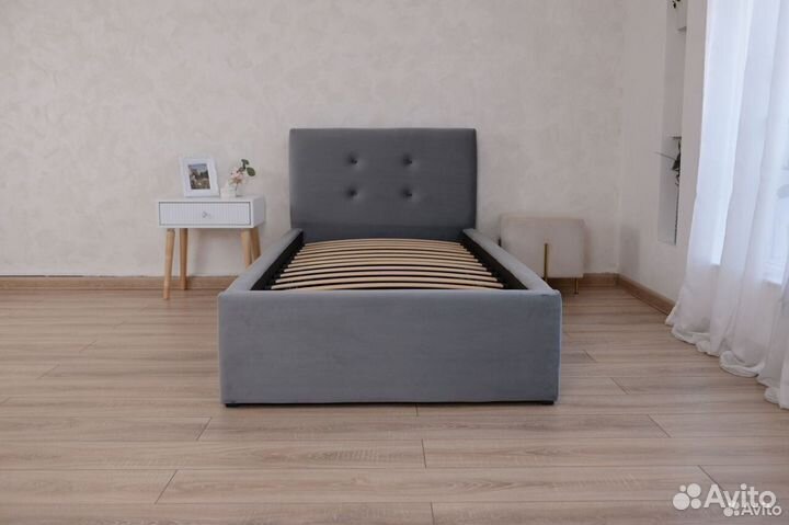 Кровать с матрасом 90х200 Роза велюр