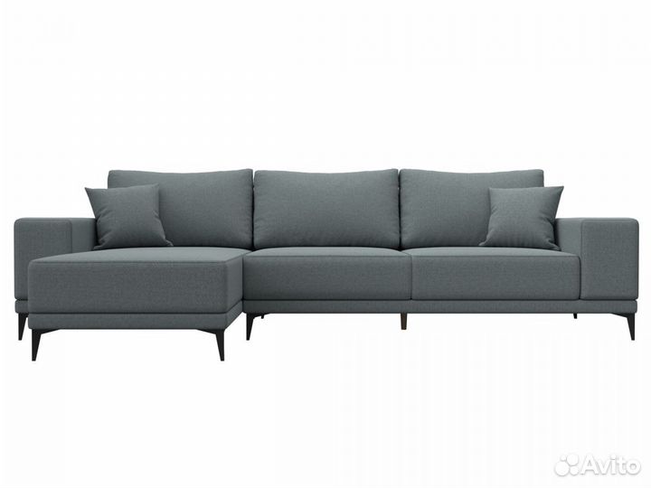 Диван угловой Льюес левый, рогожка, амур серый