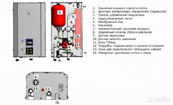 Электрический котел 6-9-12 кВт с Wi-Fi и Янд.Алиса