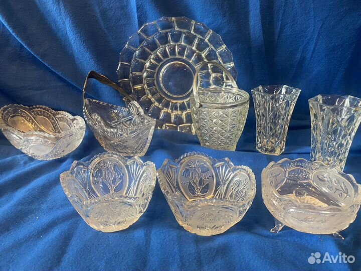 Вазы хрусталь и стекло период СССР