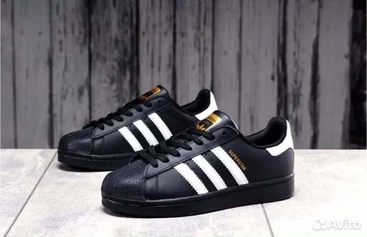 Кроссовки adidas superstar черные premium