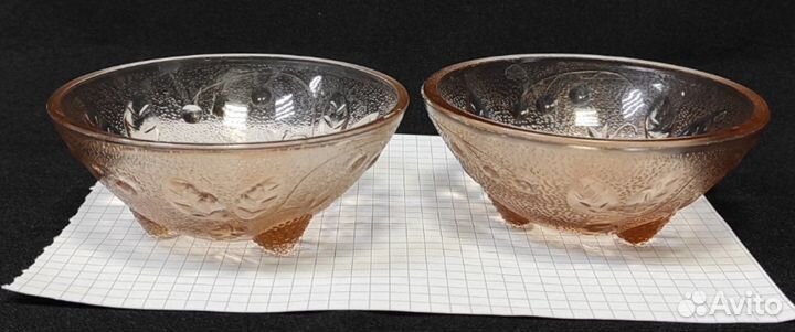 2 сахарницы/солонки из цветного стекла. Винтаж. Вр