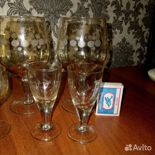 Рюмки, фужеры, стекло, хрусталь, СССР
