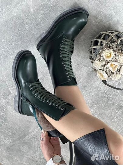 Ботинки Camedi 36-41р оливковый цвет