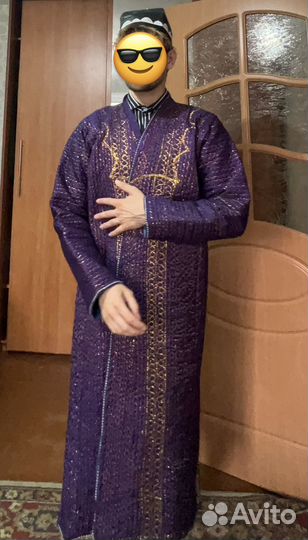 Узбекский халат чапан мужской с платком