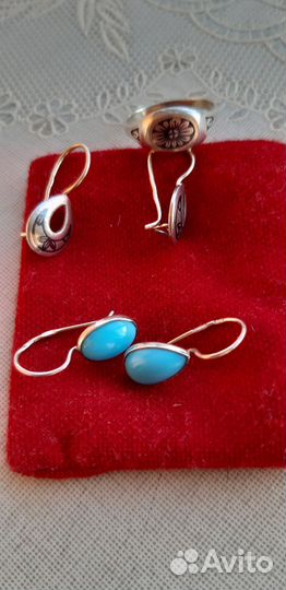 Серебряные серьги СССР 925