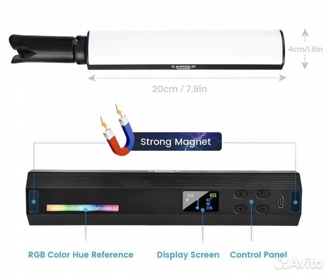 Компактный RGB светильник для видеосъемки