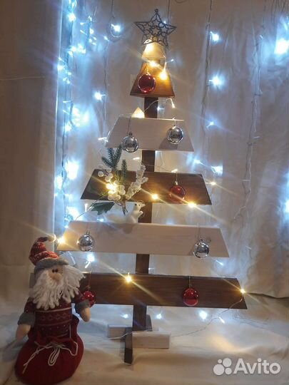 Елка новогодняя деревянная