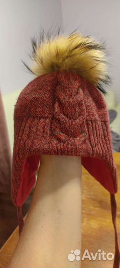 Шапка с помпоном для девочки 50 52