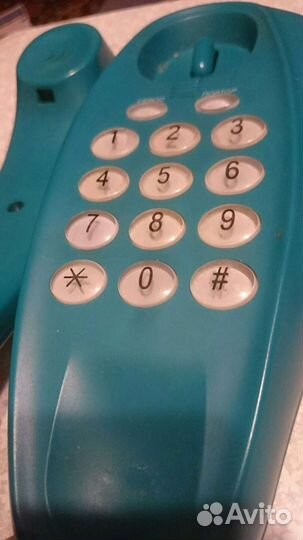 Телефон стационарный кнопочный (бирюзовый)