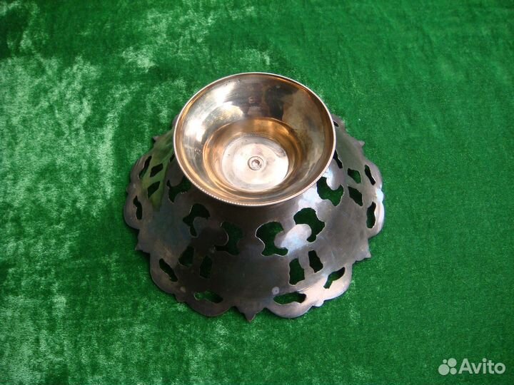 Старинная Конфетница Латунь Разноцветные Эмали