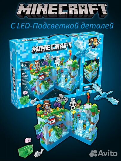 Конструктор Майнкрафт с Led-подсветкой деталей
