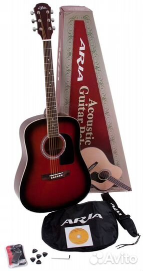 Акустическая гитара aria AWN-15 BS + гитарн. набор