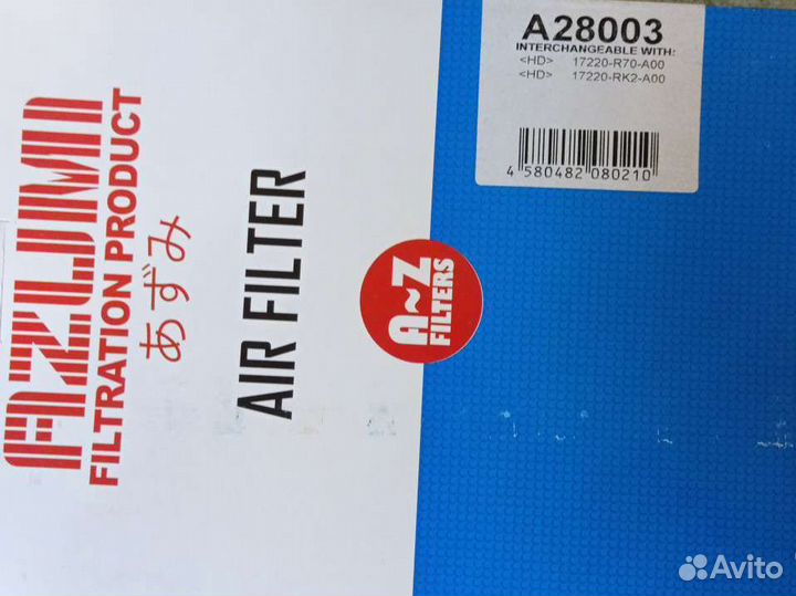 Воздушный фильтр Honda Accord 08-12