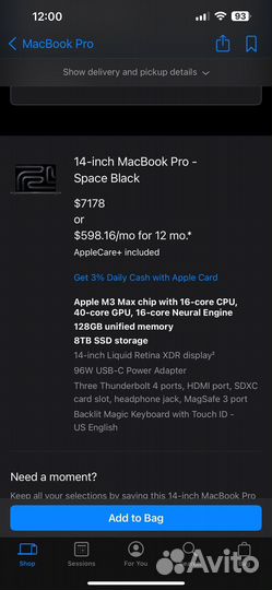 Apple MacBook Pro 14 M3 Max 128GB 8TB