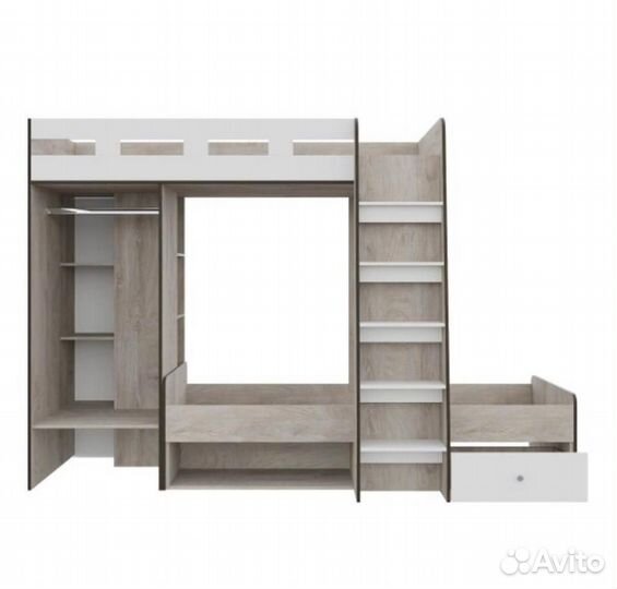 Двухъярусная кровать со шкафом