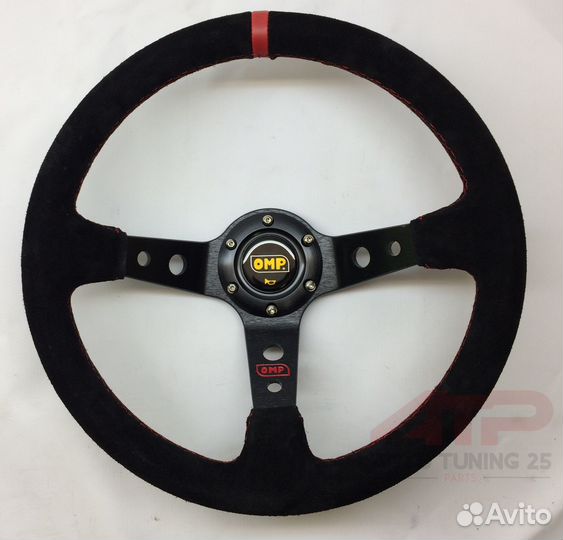Руль OMP Style - с выносом - 350мм (замша/строчка)