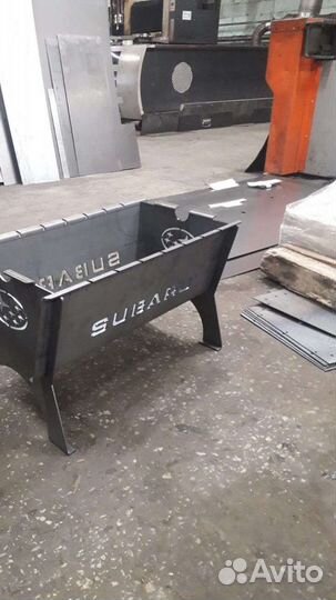 Мангал симпатичный разборный 3мм, Вашей символикой