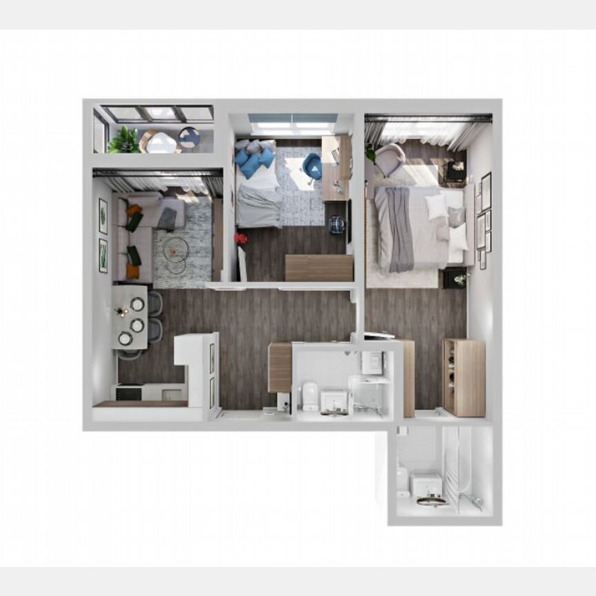 2-к. квартира, 57,6 м², 10/15 эт.