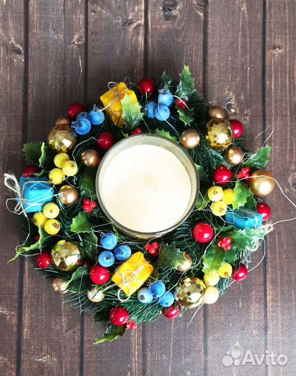 Новогодняя композиция, подсвечник