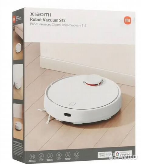 Новый Робот-пылесос Xiaomi Robot Vacuum S12 белый