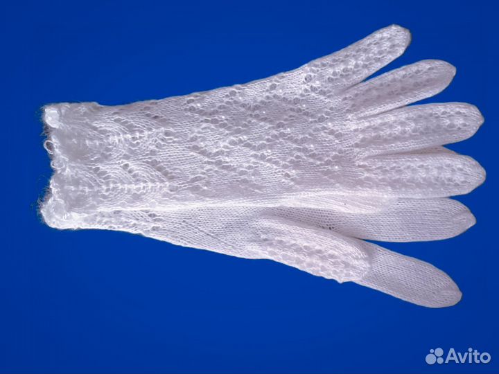 Перчатки пуховые ажурные