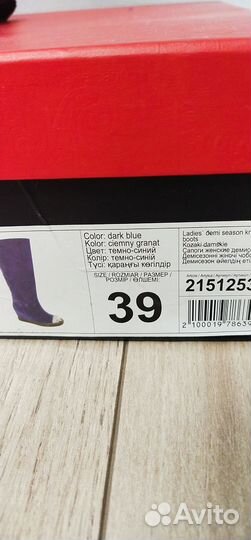 Сапоги женские, натуральная замша, 39 размер