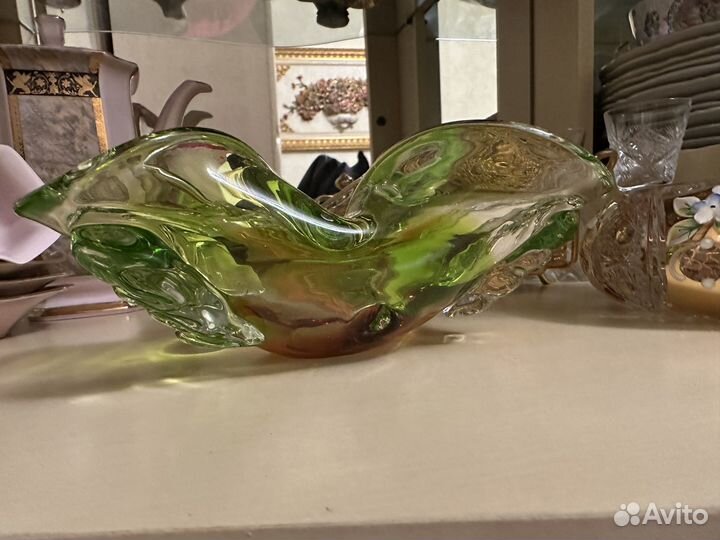 Чешское цветное стекло ваза СССР