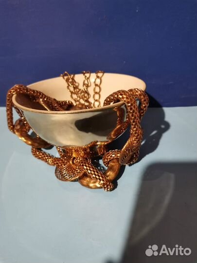 Пиала фарфоровая с золотым покрытием