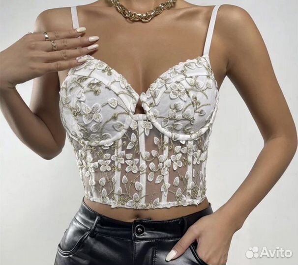 Корсет топ серый 42