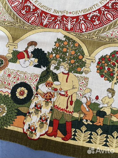 Пасхальный набор (льняная скатерть и салфетки)