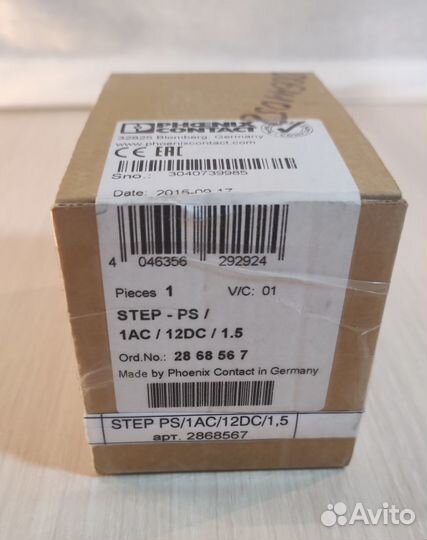 Блок питания Phoenix Contact Step PS 1AC 12DC 1.5A