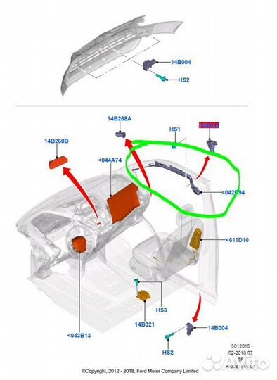 Подушка безопасности передняя правая Ford Tourneo