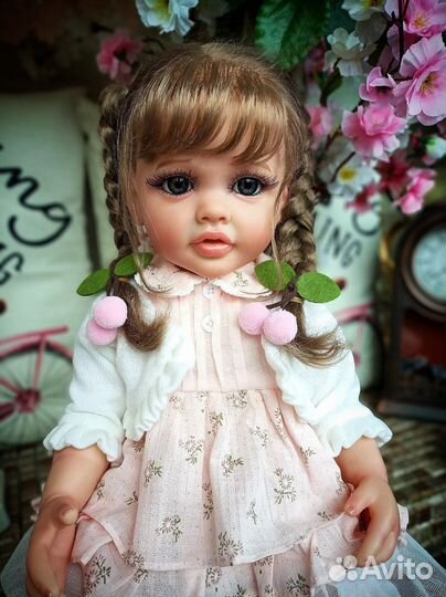Кукла реборн силикон-виниловая 55 см 3D кожа