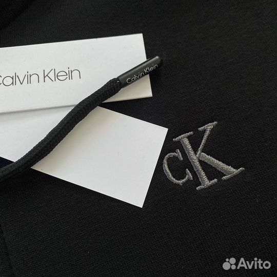 Зип худи calvin klein с начесом черное