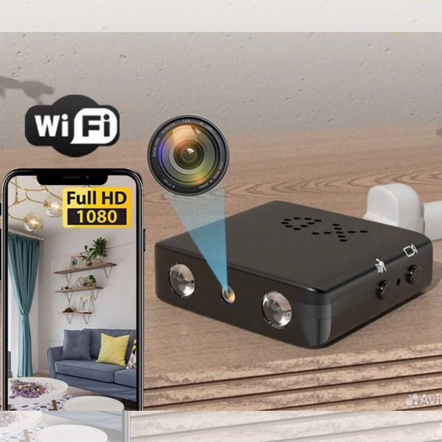 Маленькая мини камера видеон WiFi Hd 1080