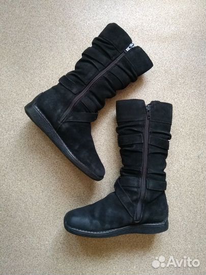 Сапоги, Антилопа. Зима.Нат.замша и мех. Р33