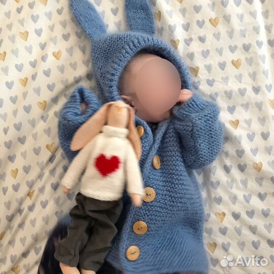 Кофта зайка вязаная детская