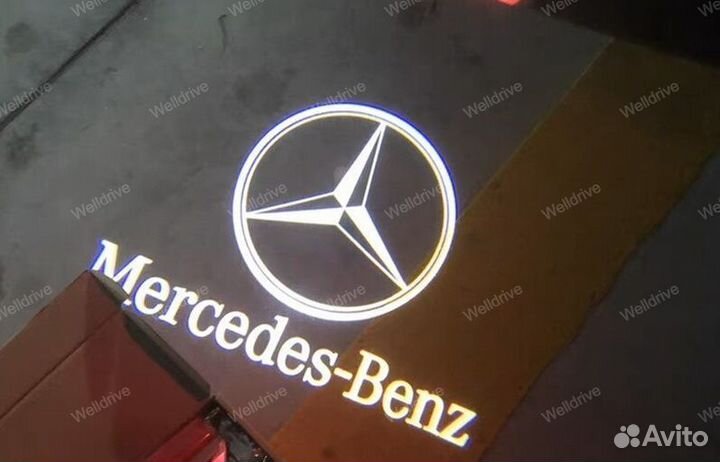 Подсветка дверей с лого Mercedes W164 W176 W177