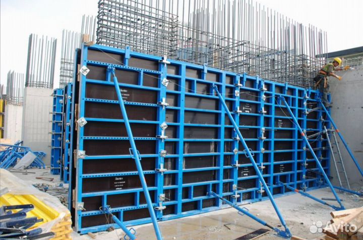 Опалубка стеновая: щиты подкосы замки, проект