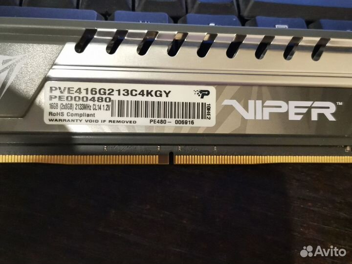 Оперативная память ddr4 16gb patriot viper - 2 шт