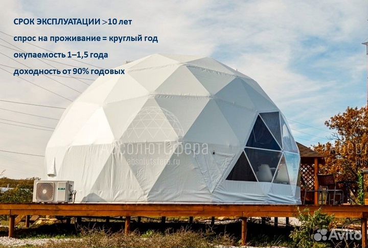 Зимний геокупол D7 утепленный шатер для глэмпинга