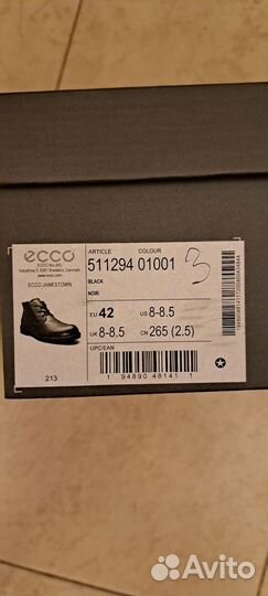Ботинки мужские зимние ecco 42 размер