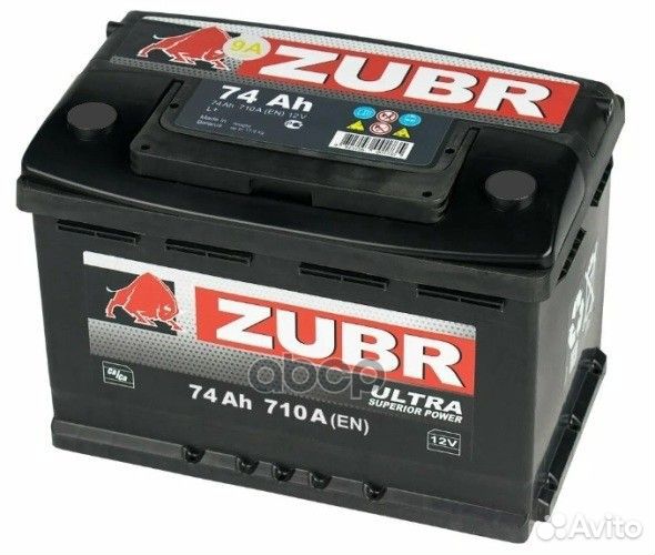 АКБ zubr Ultra 74Ah R+ (ZU740) (/) 12V 710A