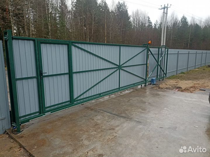 Откатные ворота 4000х1900мм l-5051