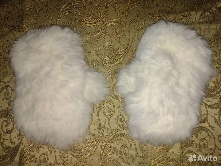 Варежки из ангорского кролика новые
