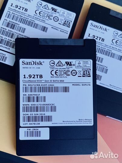Серверные SSD SanDisk 1.92Tb sdlf1CRR-019T-1HA1